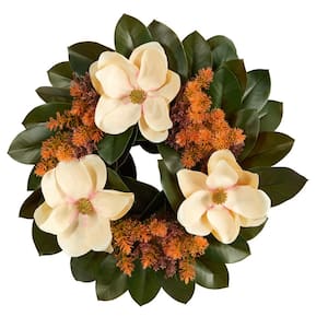 24in. Magnolia Artificial Wreath