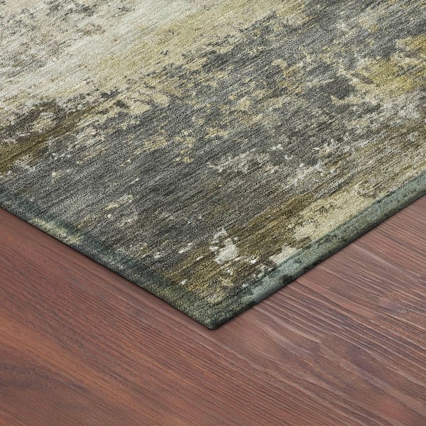 Chantille Machine Washable Indoor/Outdoor Abstract ACN2368 Pewter 2 ft. x 7 ft. Runner Rug