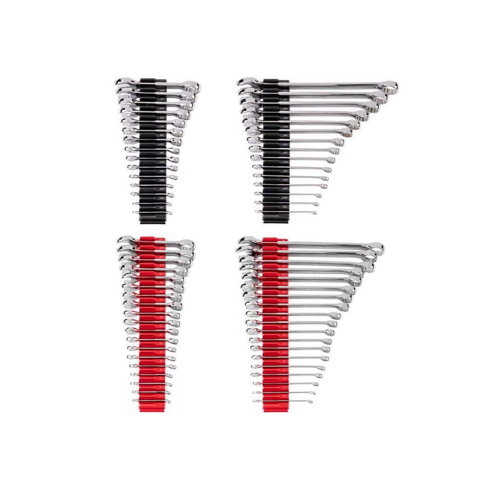 Tekton 1/4 - 1 in., 6 - 24 mm Stubby and Standard Length Combination Wrench Set with Modular Organizers (68-Piece)