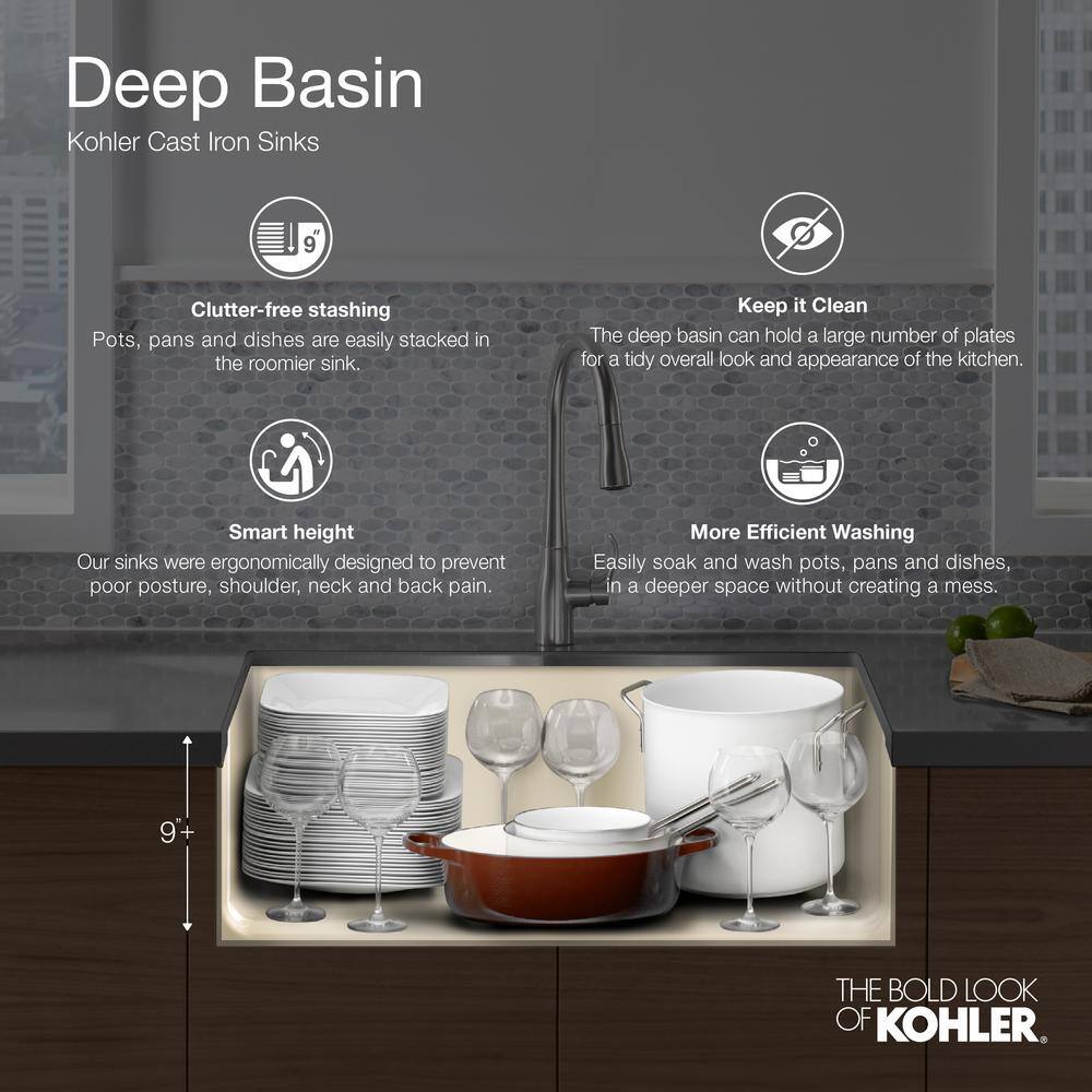 Sea Salt Cast Iron Double-Bowl Drop-In Kitchen Sink