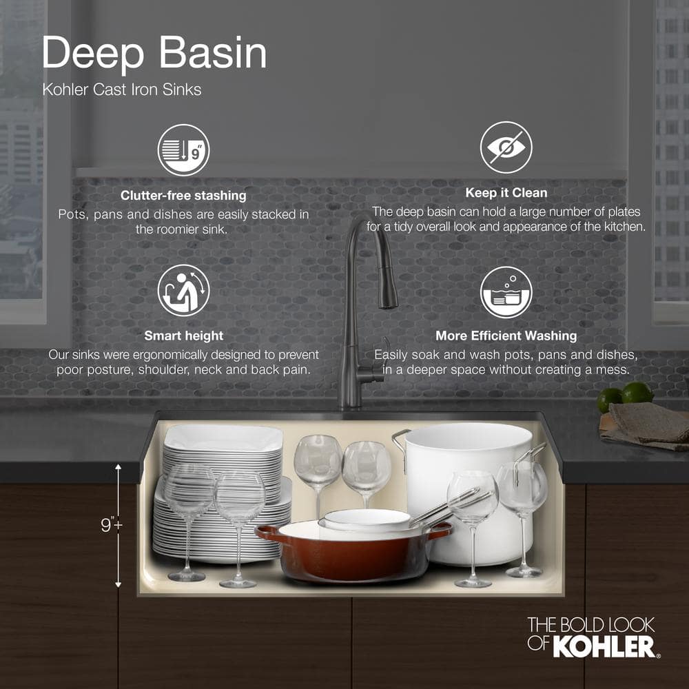 Sea Salt Cast Iron Double-Bowl Drop-In Kitchen Sink