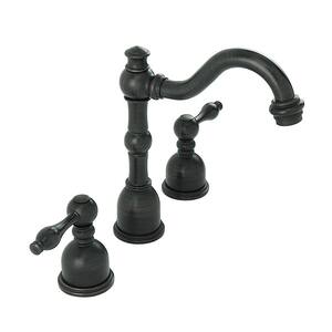 Victorian 8 in. Widespread 2-Handle Bathroom Faucet with Drain in Oil Rubbed Bronze