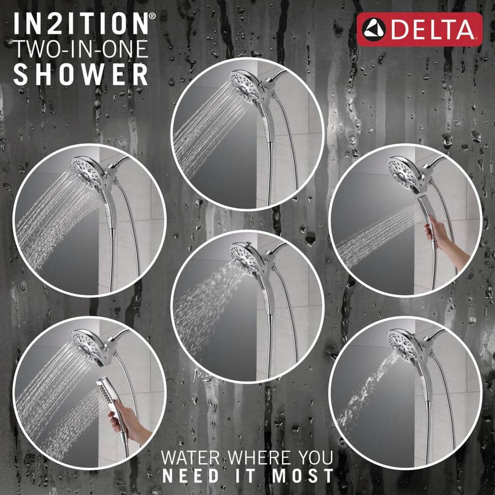 Chrome Dual Handheld Rain Shower Head with Magnetic Docking