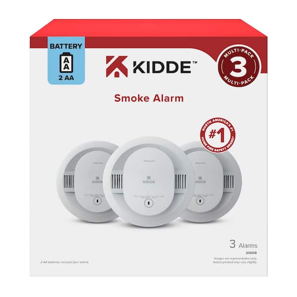 Battery Powered Smoke Detector with Photoelectric Sensor (3-Pack) 21031448