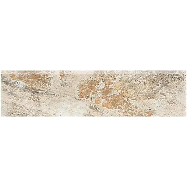 Daltile Folkstone Slate Sandy Beach Beige 3 in. x 12 in. Matte Porcelain Bullnose Floor Tile Trim (0.25702 sq. ft./Each)