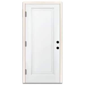 32 in. x 80 in. Element Series 1-Panel White Prime Steel Prehung Front Door with Right-Hand Outswing w/ 6-9/16 in. Frame