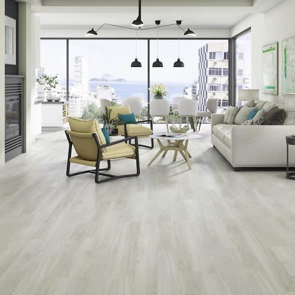 Polished Pro Silver Linings 20 MIL x 6 in. W x 48 in. L Glue Down Waterproof Luxury Vinyl Flooring (42 sq.ft./case)