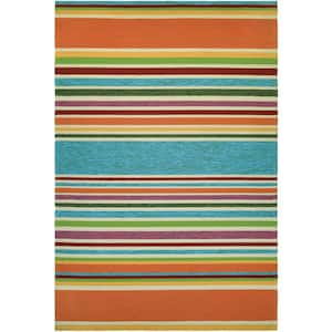 Covington Sherbet Stripe Multi 2 ft. x 4 ft. Indoor/Outdoor Area Rug