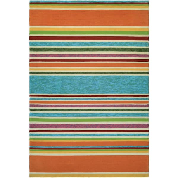 Covington Sherbet Stripe Multi 6 ft. x 8 ft. Indoor/Outdoor Area Rug