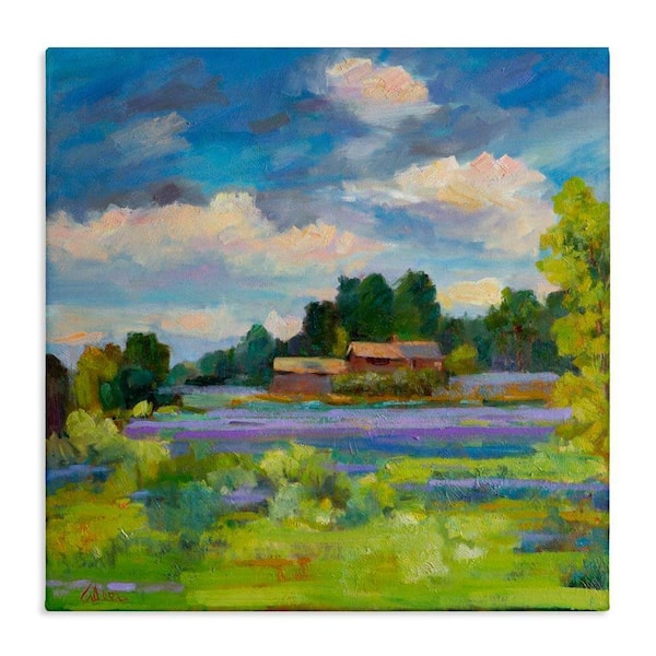 Lavender Countryside Landscape by Alexi Fine Unframed Nature Graphic Art Print 24 in. x 24 in.