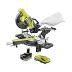 ONE+ 18V Cordless 7-1/4 in. Sliding Compound Miter Saw with HIGH PERFORMANCE Lithium-Ion 4.0 Ah Battery and 18V Charger