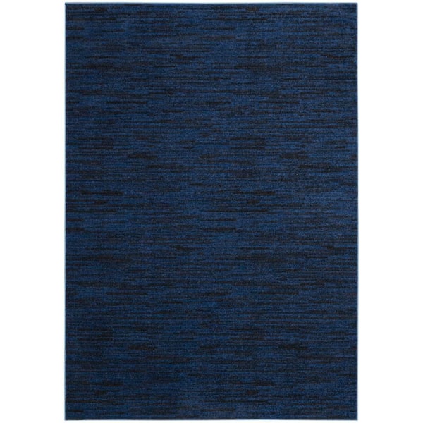 Nourison Essentials 4 ft. x 6 ft. Midnight Blue Solid Indoor/Outdoor Area Rug