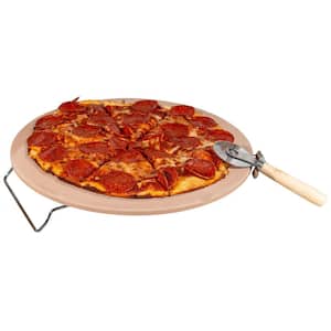 Pizza Stone with Cutter and Rack