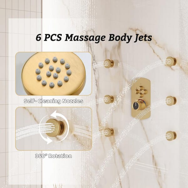 CASAINC 7-Spray Wall Mount Dual Fixed and Handheld Shower Head
