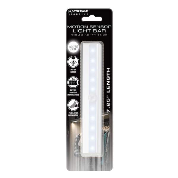 7.25 in. Wireless Motion Sensor Light Bar, 10 Ultra-Bright White LEDs, Auto Off After 25-Seconds Peel and Stick Adhesive