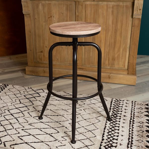 Oak and deals metal bar stool