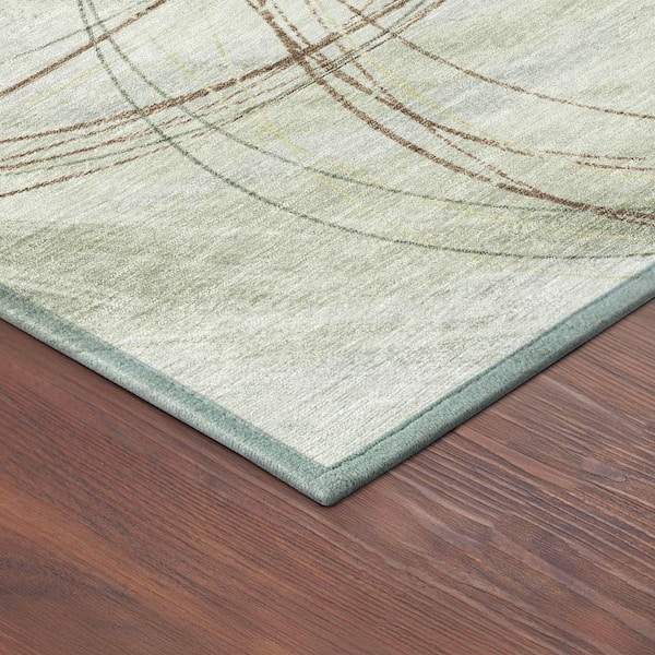 Chantille Machine Washable Indoor/Outdoor Abstract ACN2396 Sage 8 ft. x 10 ft. Area Rug