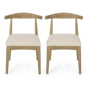 Cotterell Light Ash and Ivory Boucle Fabric Dining Chair (Set of 2)