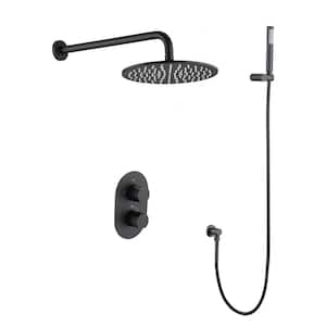Single Handle 2-Spray Patterns Shower Faucet 1.8 GPM with Easy to Install in. Matte Black
