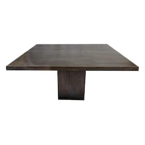 Brown Solid Wood 42 in. x 42 in. x31 in. Pedestal Dining Table (Seats 4)