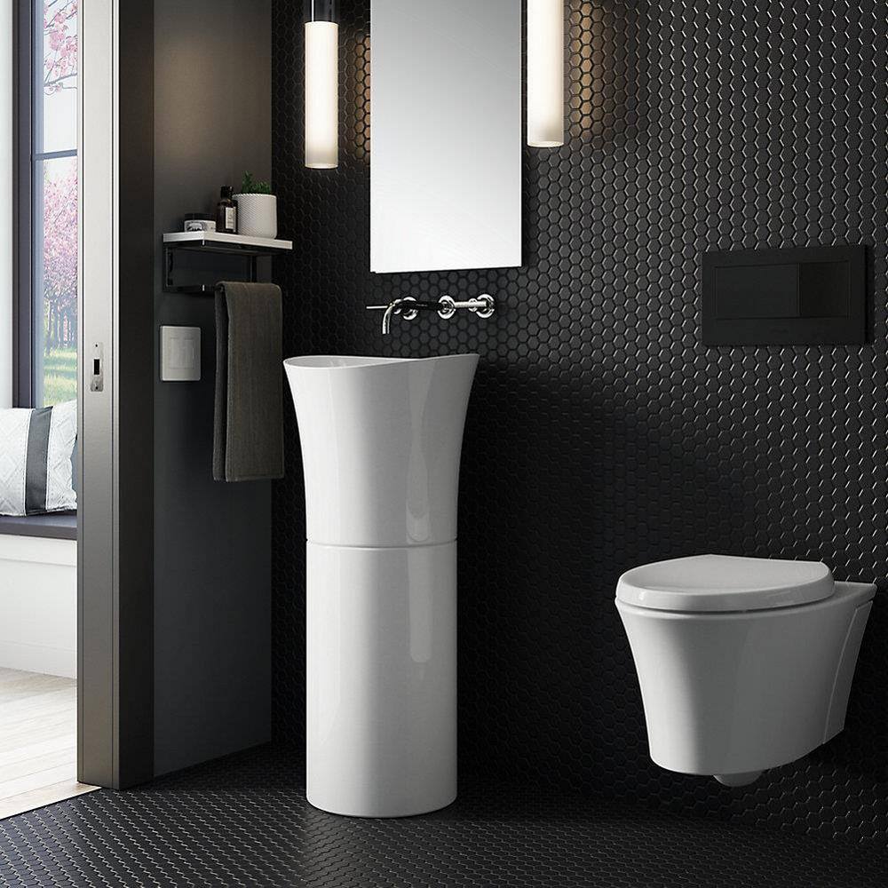 Veil 16 in. x 16 in. Vessel Bathroom Sink in White Fireclay price history on PriceWatchPro