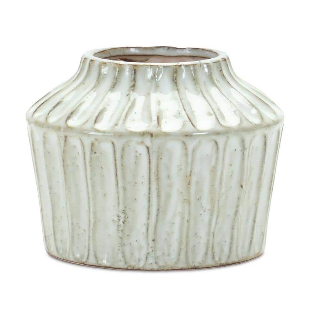 5.75 in. Beige Terra Cotta Round Decorative Vase price history on PriceWatchPro