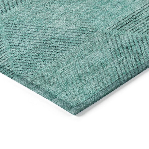 Chantille Machine Washable Indoor/Outdoor Abstract ACN777 Teal 10 ft. x 14 ft. Area Rug