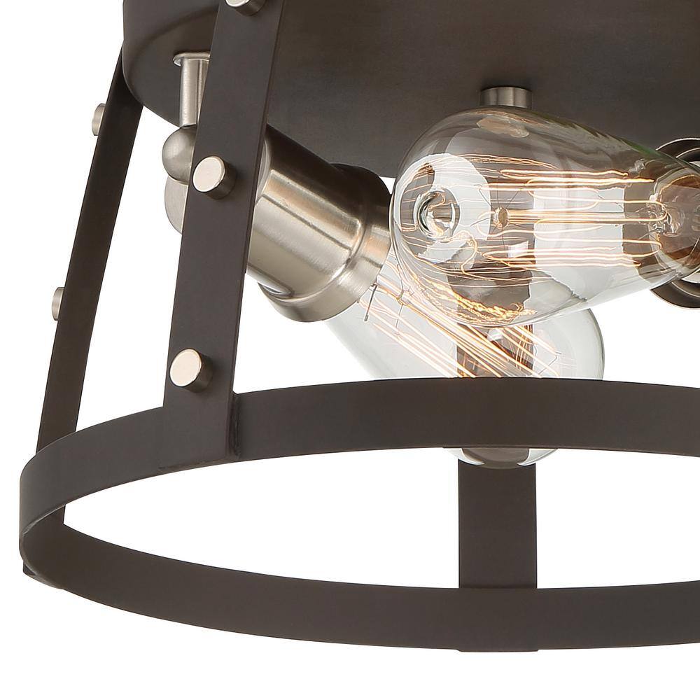 Rustique Glass Drum Flush Mount Ceiling Light