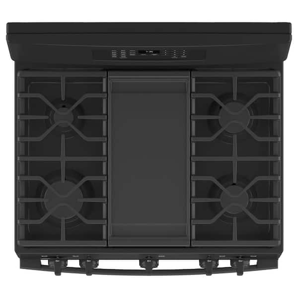 GE 30 in. 5.0 cu. ft. Gas Range with Self-Cleaning Convection Oven and Air  Fry in Black JGB735DPBB - The Home Depot