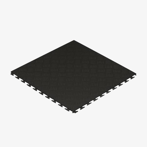 FLOORINGINC Nitro Diamond Flex PVC Garage Floor Tiles, Black, 20.5