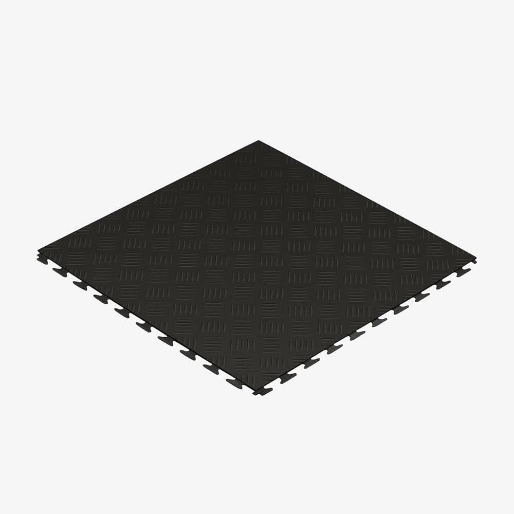 Light Gray Diamond Pattern Interlocking PVC Garage Floor Tiles