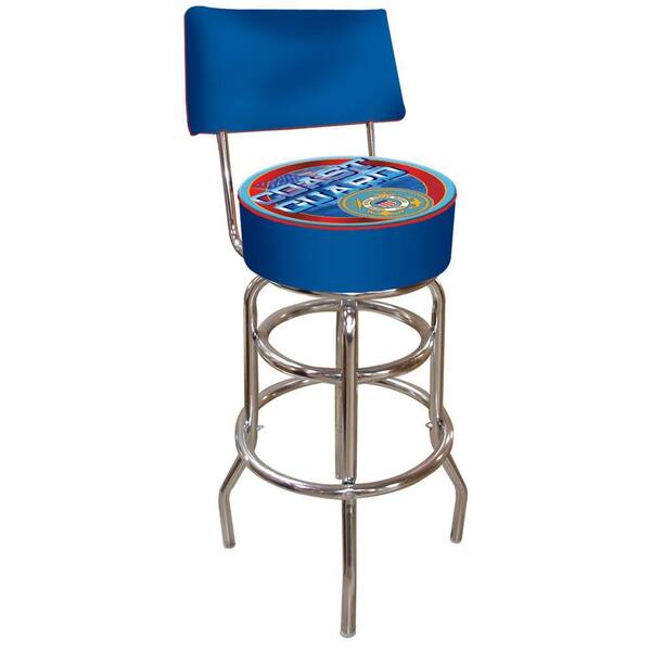 Trademark United States Coast Guard 30 in. Chrome Padded Swivel Bar Stool