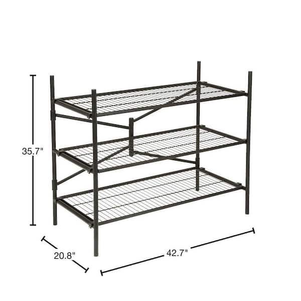 3-Tier Black Alloy Steel Shelf Organizer - Sleek - Top Notch DFW, LLC