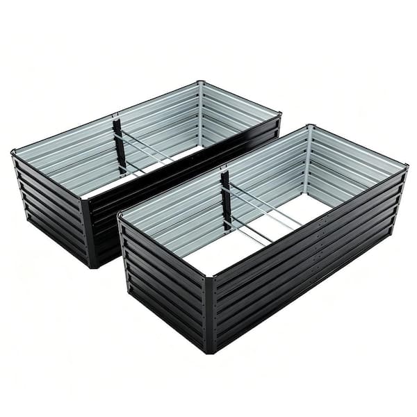 Light Brown ﻿Double-layer Resin Material Elevated Floor Standing Garden Bed (9.92"D x 44.33"W x 19.69"H)