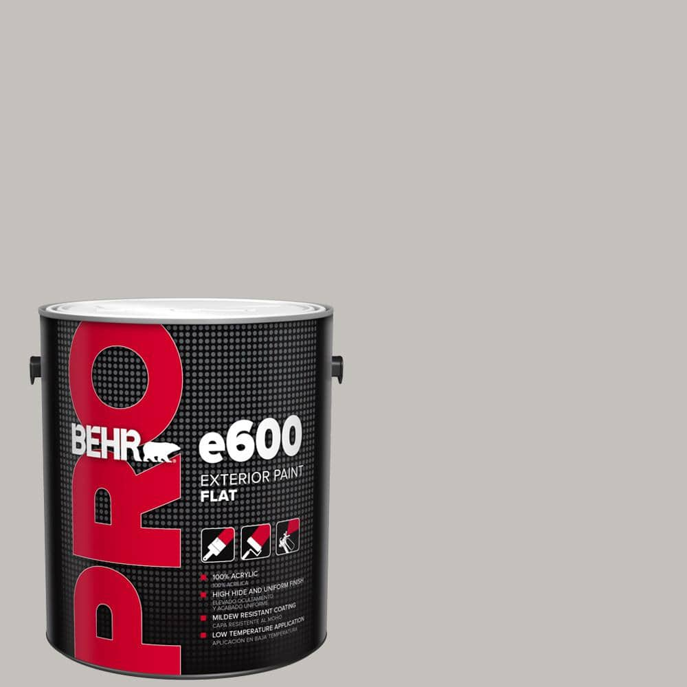 BEHR PRO 1 Gal. #PPU18-10 Natural Gray Flat Exterior Paint PR61001 ...