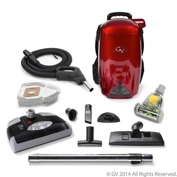 GV 8 Qt. Light Powerful HEPA BackPack Vacuum with Power Head Nozzle