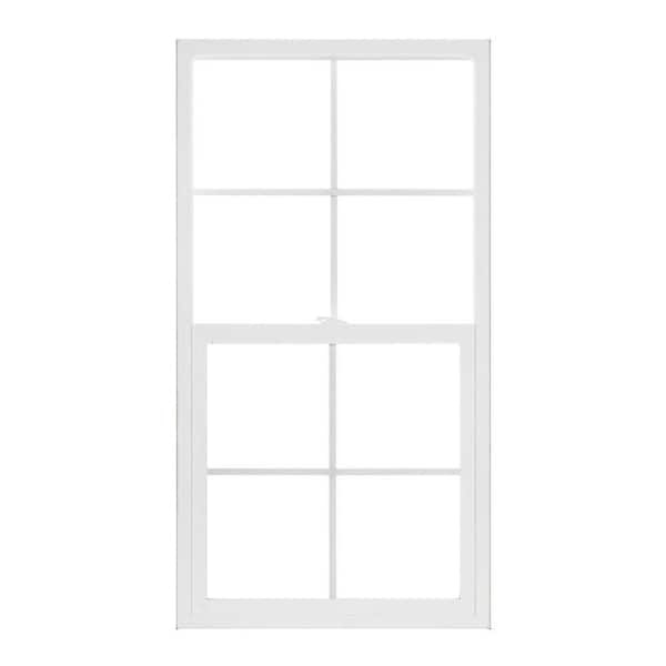 JELD-WEN 29.5 in. x 35.5 in. V-2500 Series White Vinyl Single Hung Window with Colonial Grids/Grilles