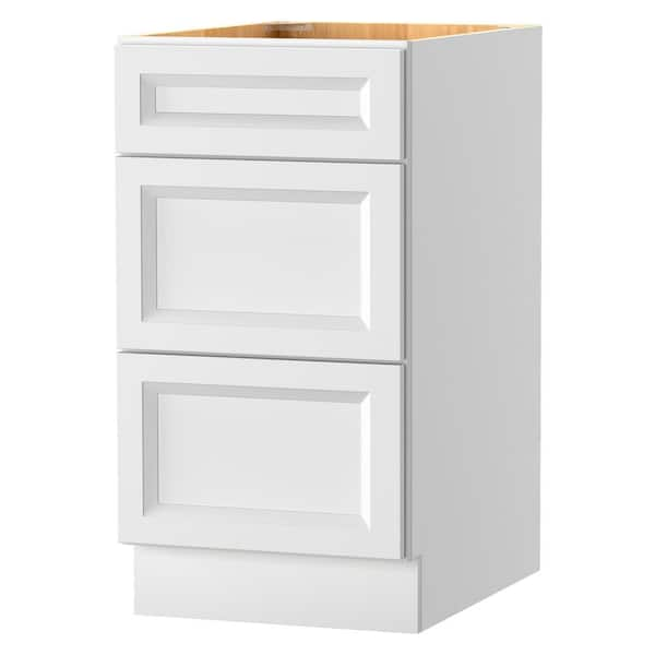 Keyport Shaker 18 in. W x 24 in. D x 34.5 in. H in White Plywood Tool-Free Ready to Assemble Drawer Base Kitchen Cabinet