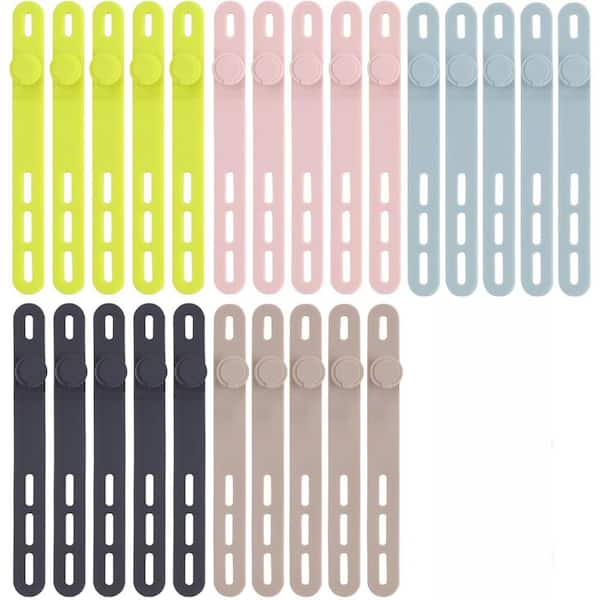 25 Pcs High Elasticity Silicone Cable Ties Reusable Cord Wraps Organizer for Electrical Earphone Phone Charge