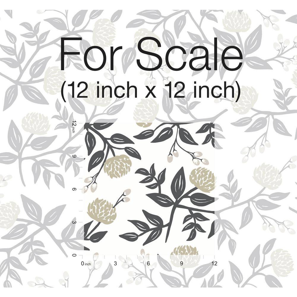 White and Black Peonies Floral Non-Pasted Wallpaper