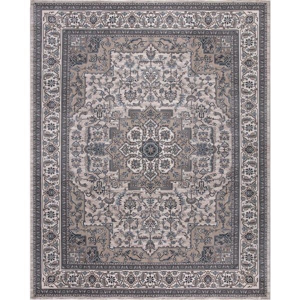 Home Decorators Collection Angora Ivory 7 ft. x 9 ft. Medallion Area Rug