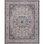 Angora Ivory 9 ft. x 13 ft. Medallion Area Rug
