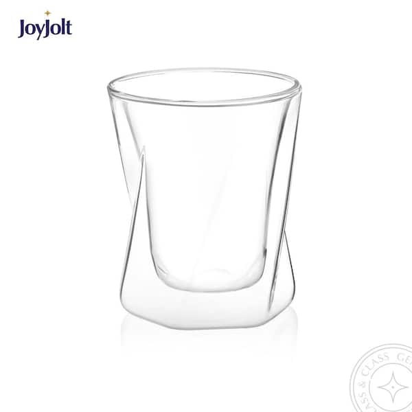 JoyJolt Lacey 10 oz Double Wall Whiskey Glasses, Set of 2 JG10235