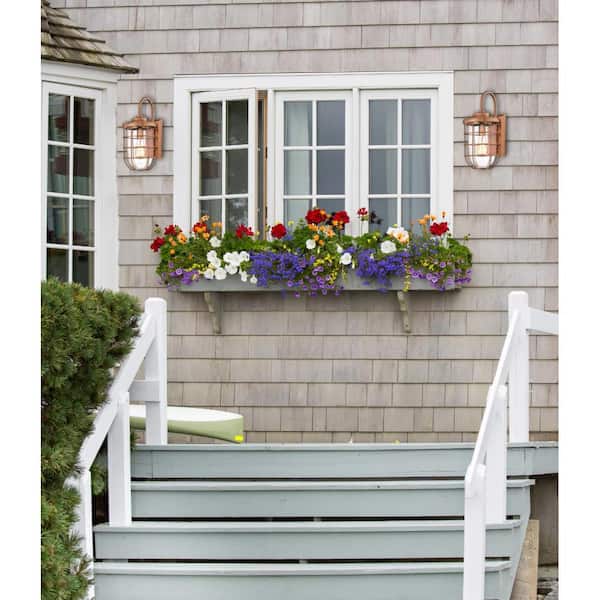 Ferry 1-Light Washed Copper Outdoor Wall Lantern Sconce