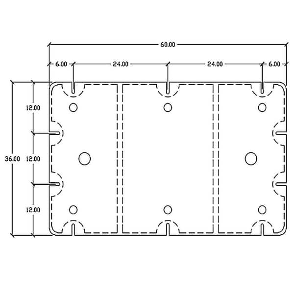 36 in. x 60 in. x 16 in. Foam Filled Dock Float Drum distributed by Multinautic