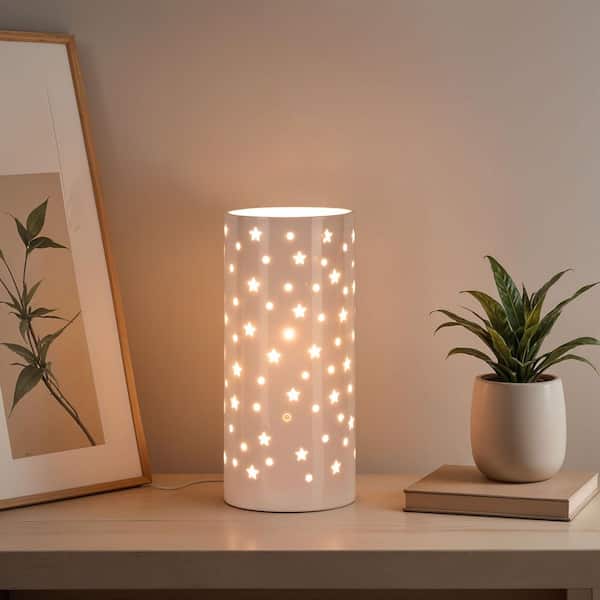 Reviews for Alsy 10 in. White Indoor Ceramic Up-Light with White