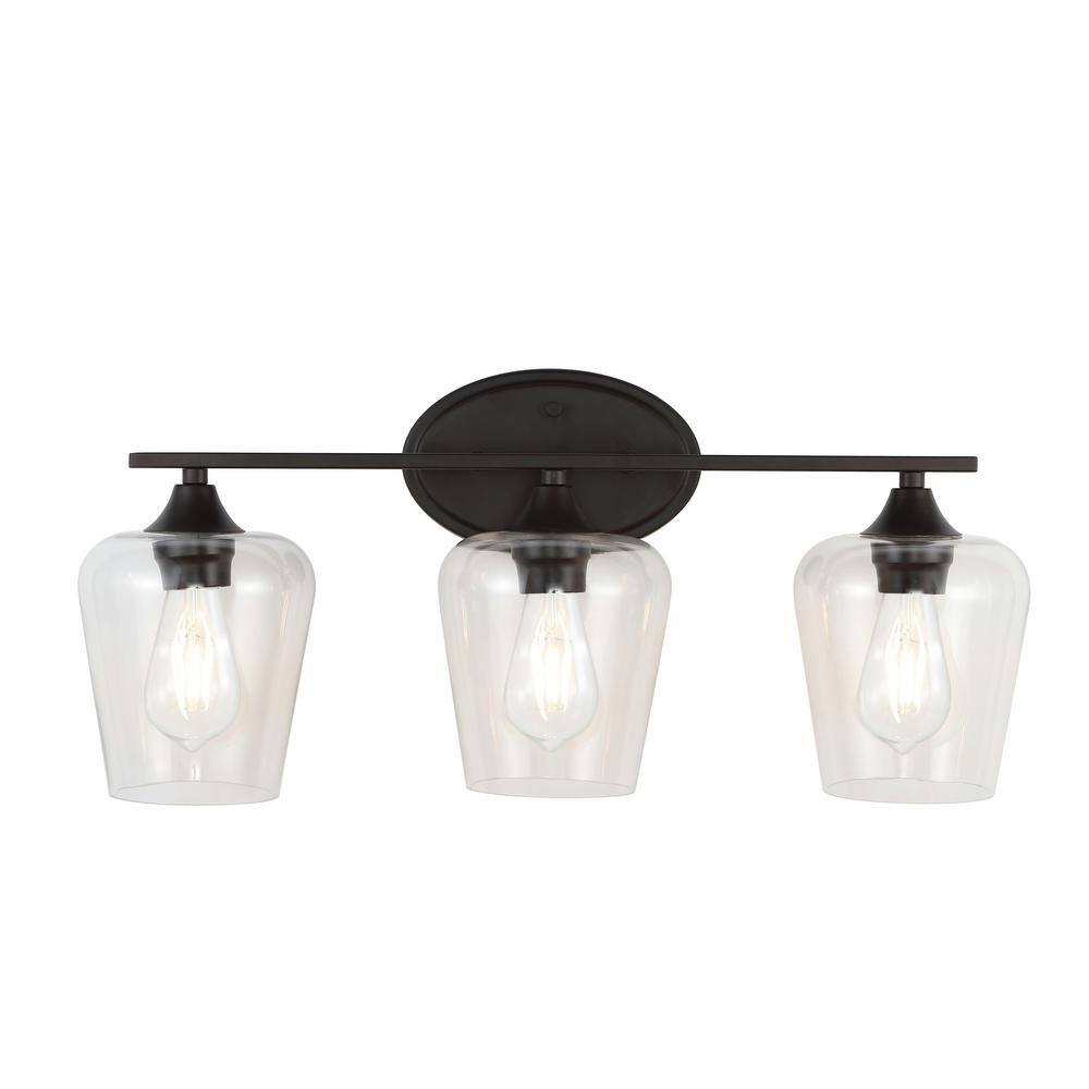 Jayne Rustic French Country 23" Oil-Rubbed Bronze 3-Light LED Vanity Light