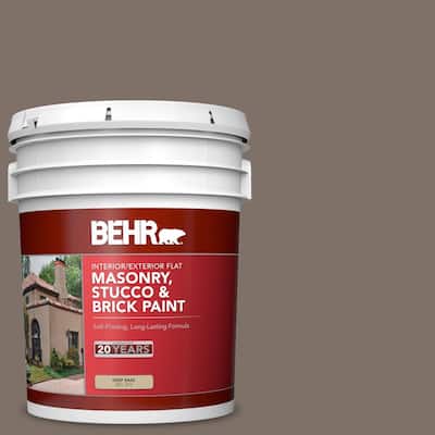 5 gal. #MS-86 Dusty Brown Flat Interior/Exterior Masonry, Stucco and Brick Paint