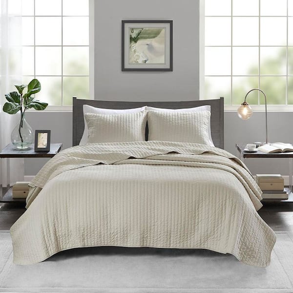 Madison Park Jaxson 2-Piece Cream Polyester Twin/Twin XL Quilt Set