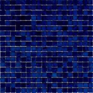 Skosh 11.6 in. x 11.6 in. Glossy Navy Blue Glass Mosaic Wall and Floor Tile (18.69 sq. ft./case) (20-pack)